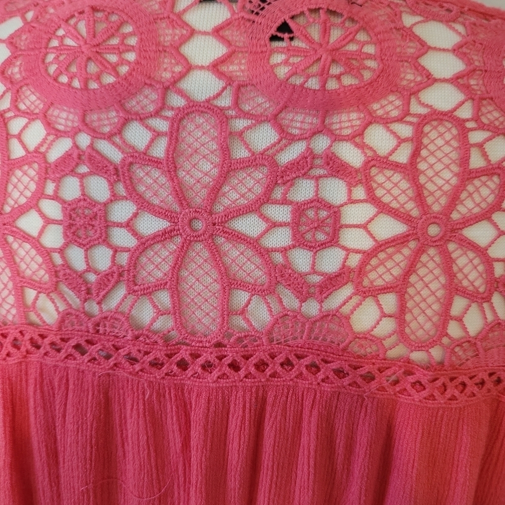 LANE BRYANT PEACH MESH TUNIC BLOUSE SIZE 16 - Picture 4 of 5